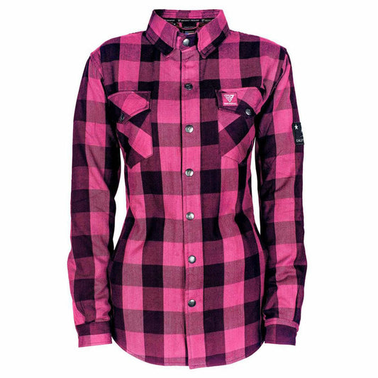 SALE Protective Flannel Shirt for Women - Pink Checkered with Pads