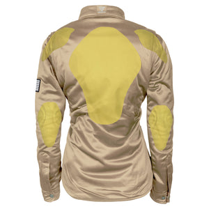 ‌Ultra Protective Shirt for Women - Khaki Solid with Pads