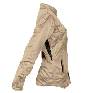 ‌Ultra Protective Shirt for Women - Khaki Solid with Pads