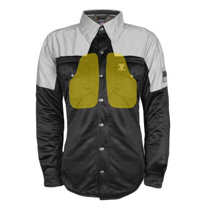 Ultra Reflective Shirt "Alloy Eclipse" for Women - Black and Silver with Pads