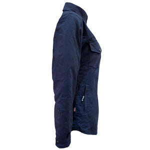 Protective Canvas Jacket for Women - Navy Blue with Pads