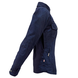 Protective Canvas Jacket for Women - Navy Blue with Pads