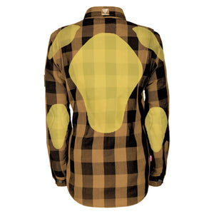 Protective Flannel Shirt for Women - Camel Checkered with Pads