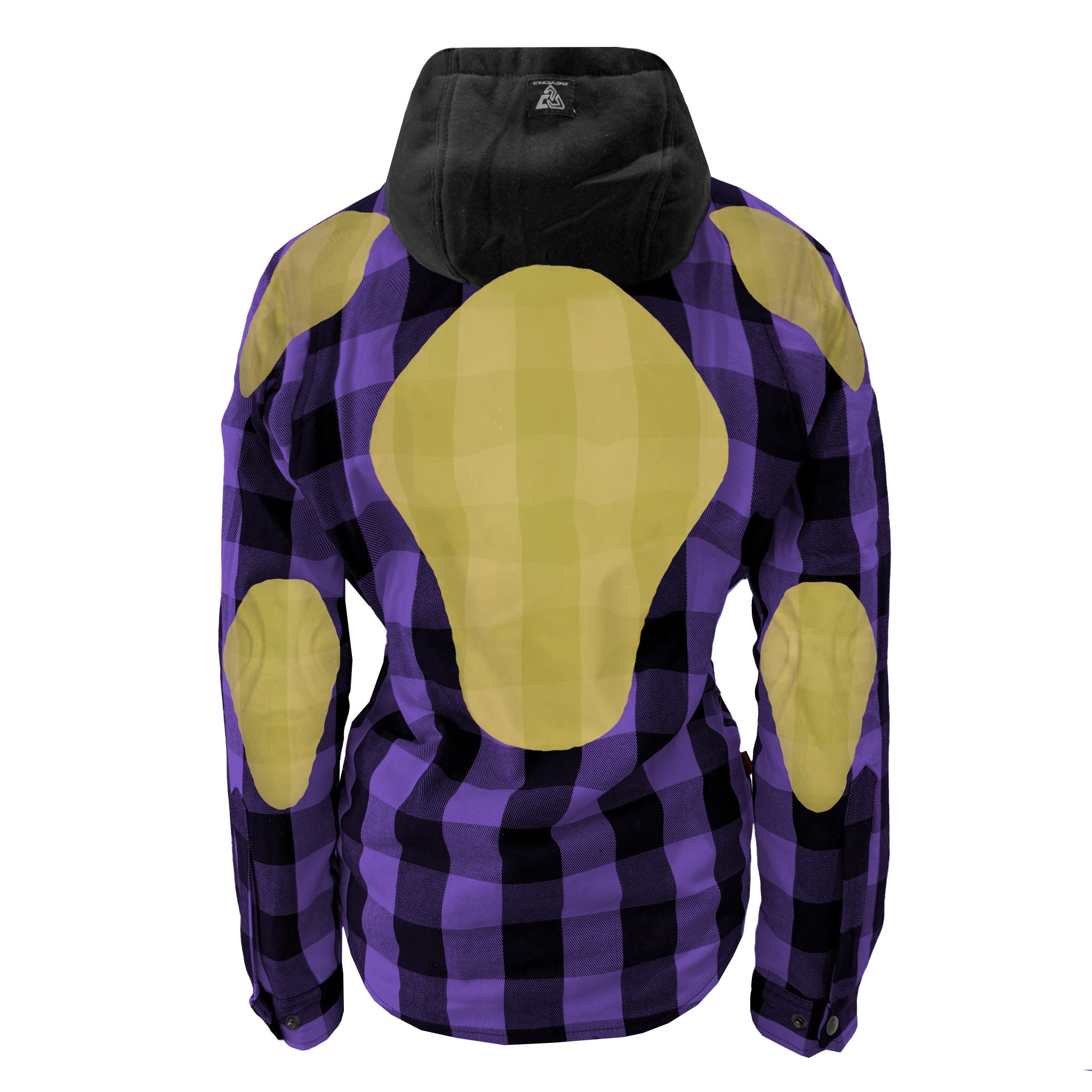 Flannel Hoodie for Women - Purple & Black with Pads – Beyond Riders