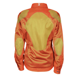 Protective Summer Mesh Shirt for Women - Orange Solid with Pads