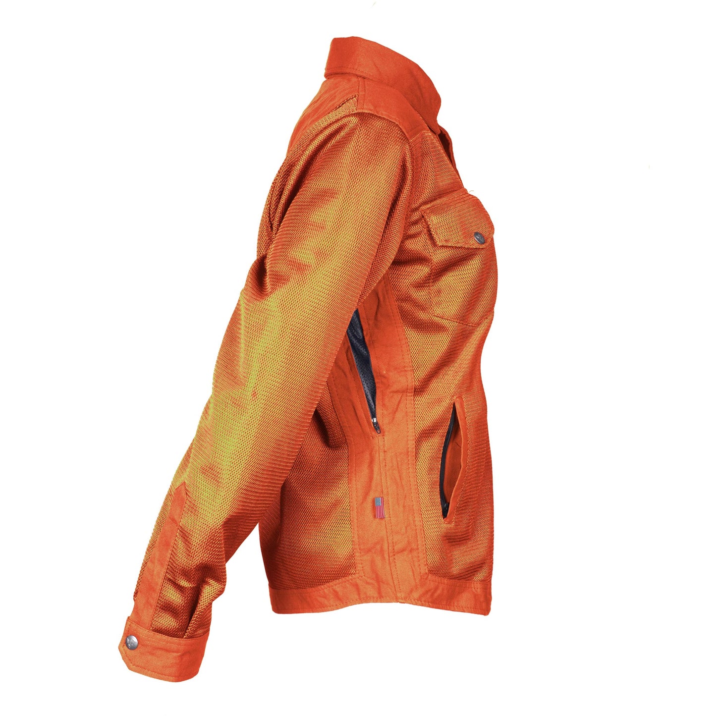 SALE Protective Summer Mesh Shirt for Women - Orange Solid with Pads