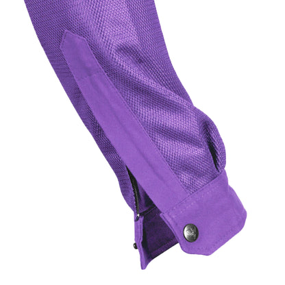 Protective Summer Mesh Shirt for Women - Purple Solid with Pads