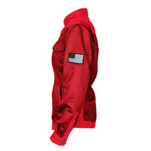 SALE Protective Summer Mesh Shirt for Women - Red Solid with Pads