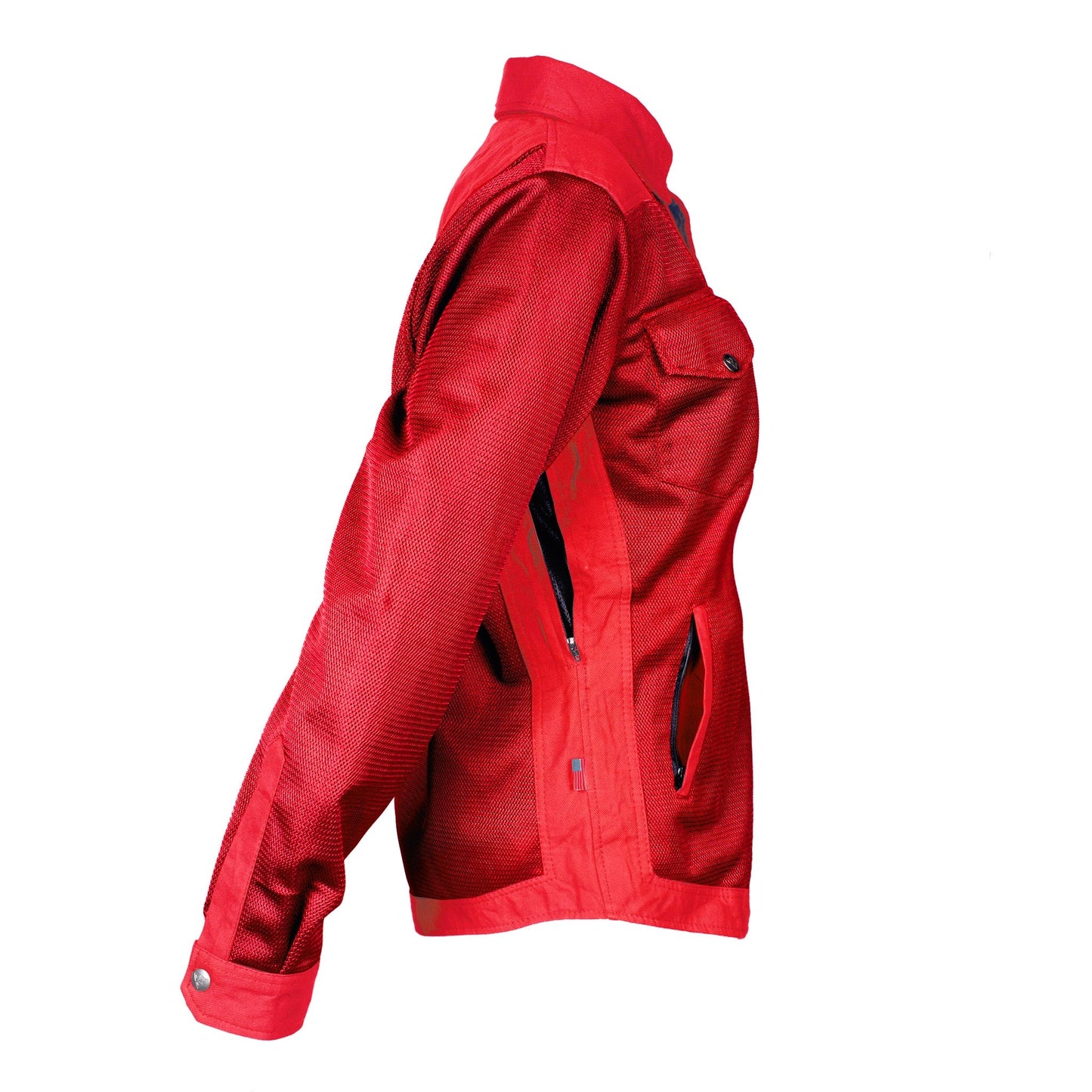 SALE Protective Summer Mesh Shirt for Women - Red Solid with Pads