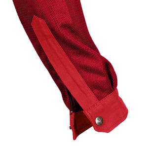 SALE Protective Summer Mesh Shirt for Women - Red Solid with Pads