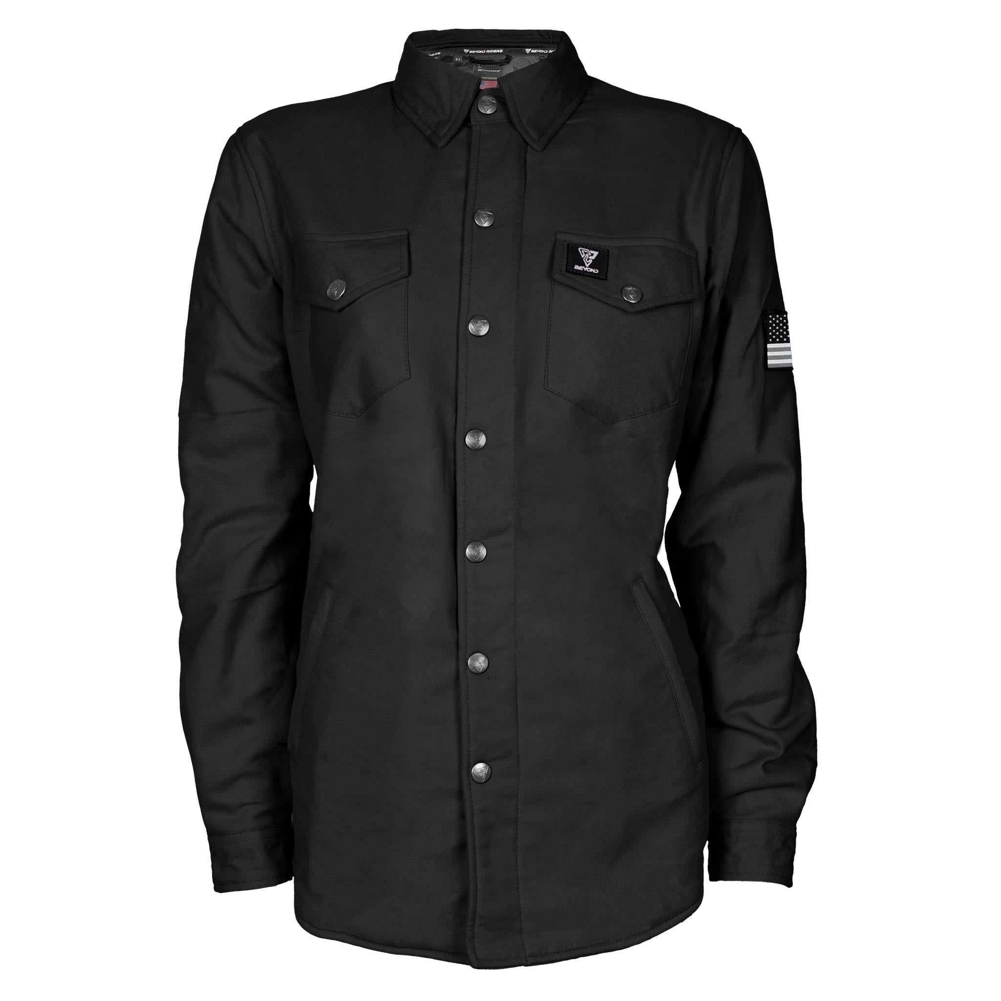 Protective Flannel Shirt for Women - Black Solid