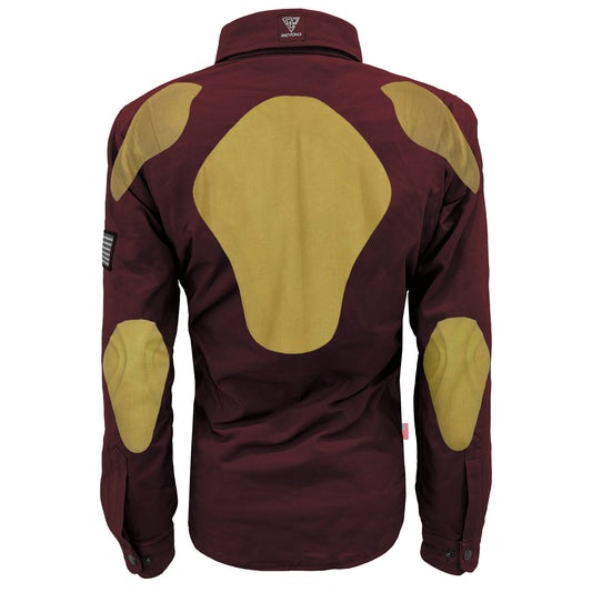 Protective Canvas Jacket for Women - Red Maroon with Pads