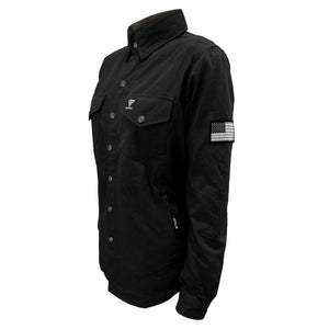 Protective Canvas Jacket for Women - Black with Pads