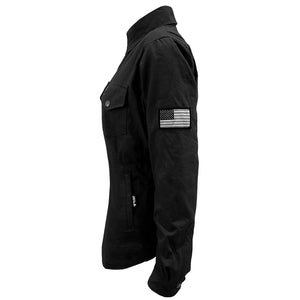 Protective Canvas Jacket for Women - Black with Pads