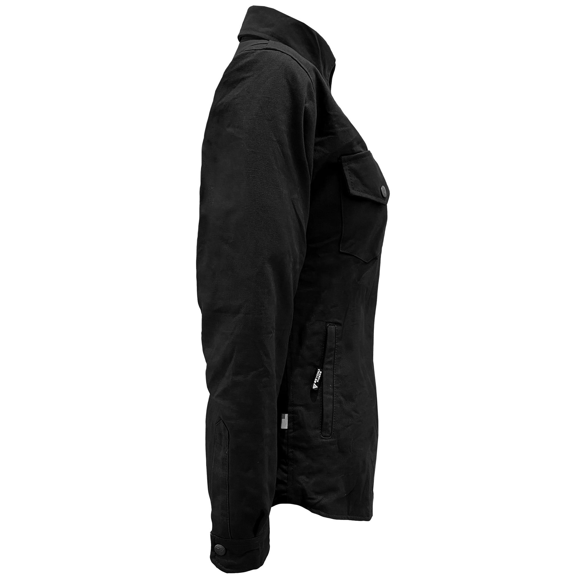 Protective Canvas Jacket for Women - Black with Pads