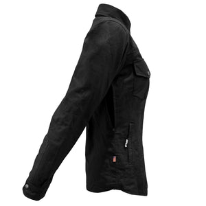 Protective Canvas Jacket for Women - Black with Pads
