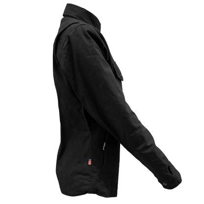 Protective Canvas Jacket for Women - Black with Pads