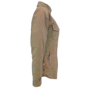 Protective Canvas Jacket for Women - Camel with Pads