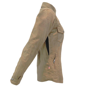 Protective Canvas Jacket for Women - Camel with Pads