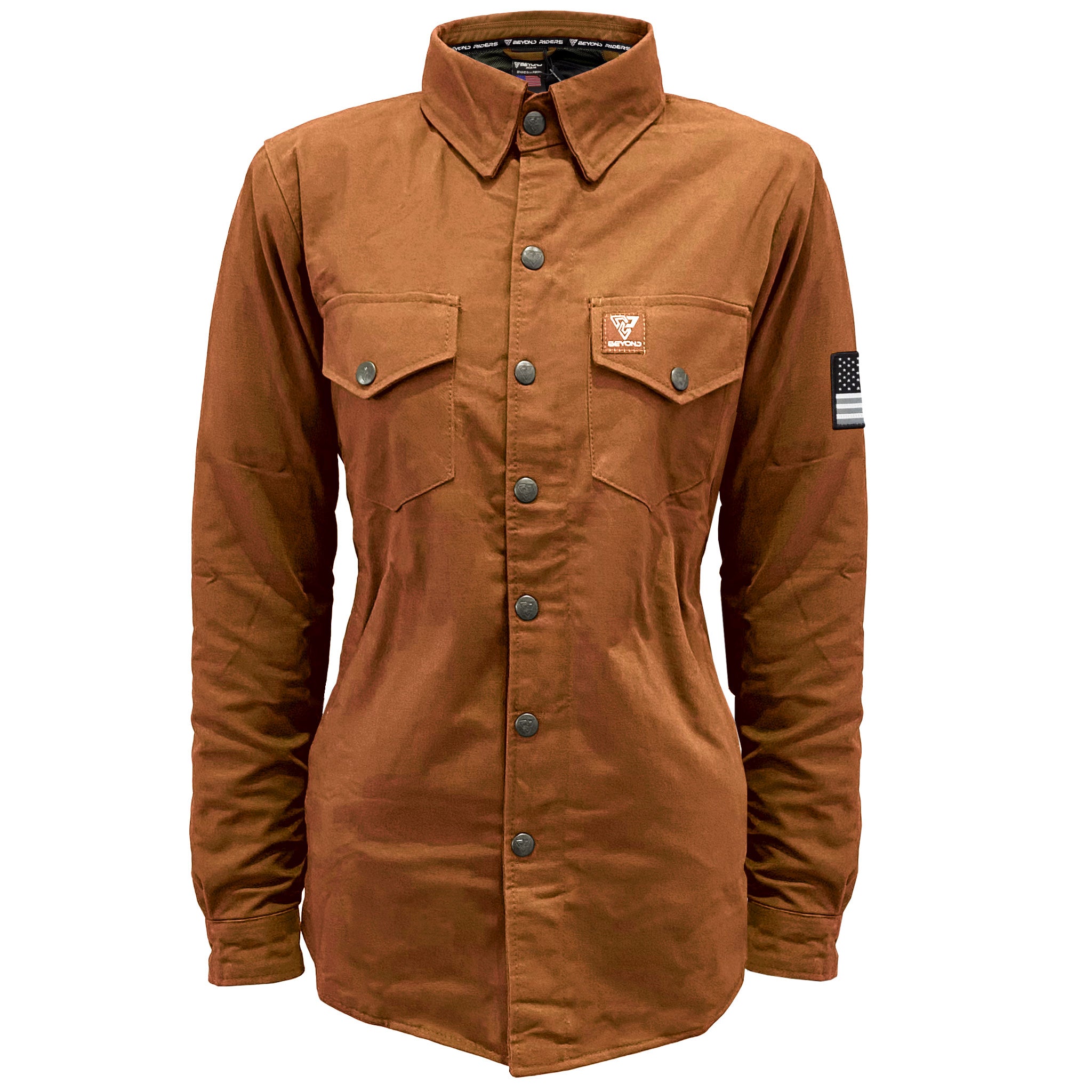 Protective Canvas Jacket for Women Light Brown with Pads
