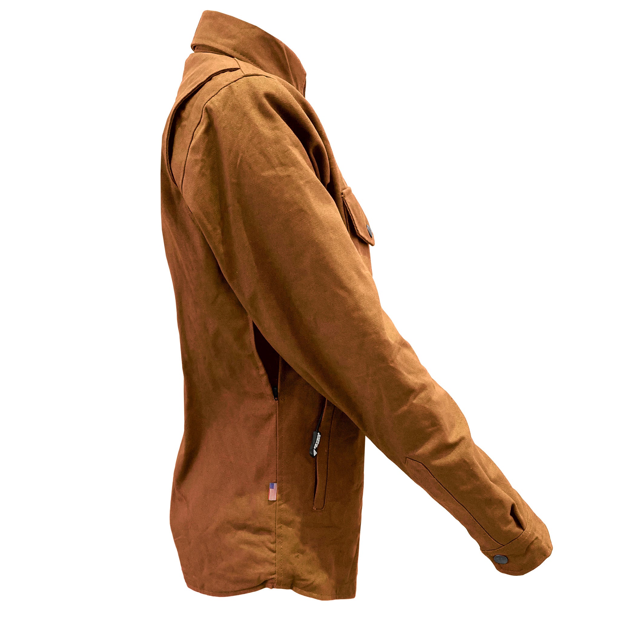 Protective Canvas Jacket for Women - Light Brown with Pads