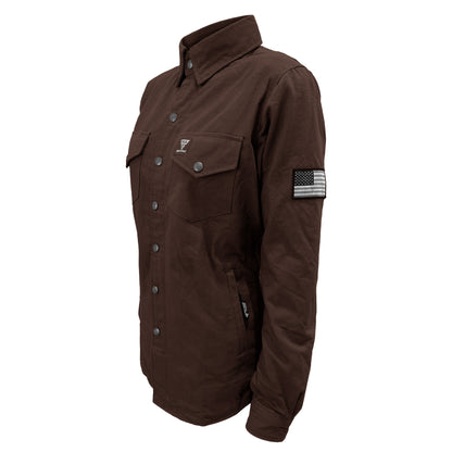 Protective Canvas Jacket for Women - Dark Brown with Pads