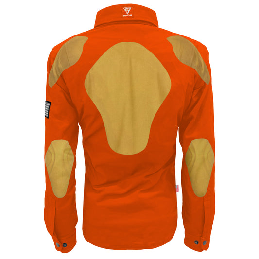 Protective Canvas Jacket for Women - Orange with Pads