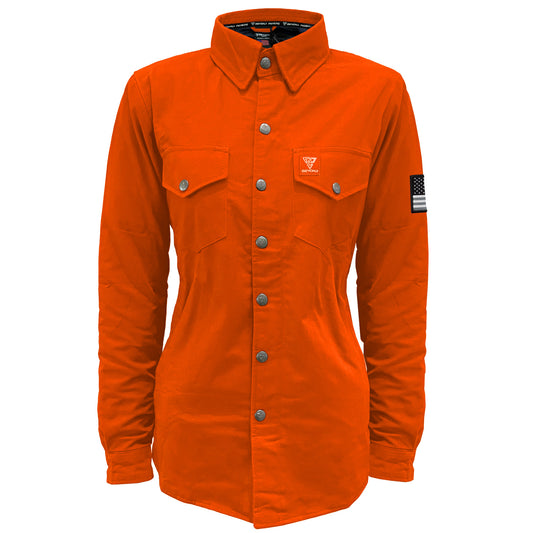 Protective Canvas Jacket for Women - Orange with Pads