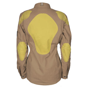 Protective Flannel Shirt for Women - Camel Solid with Pads