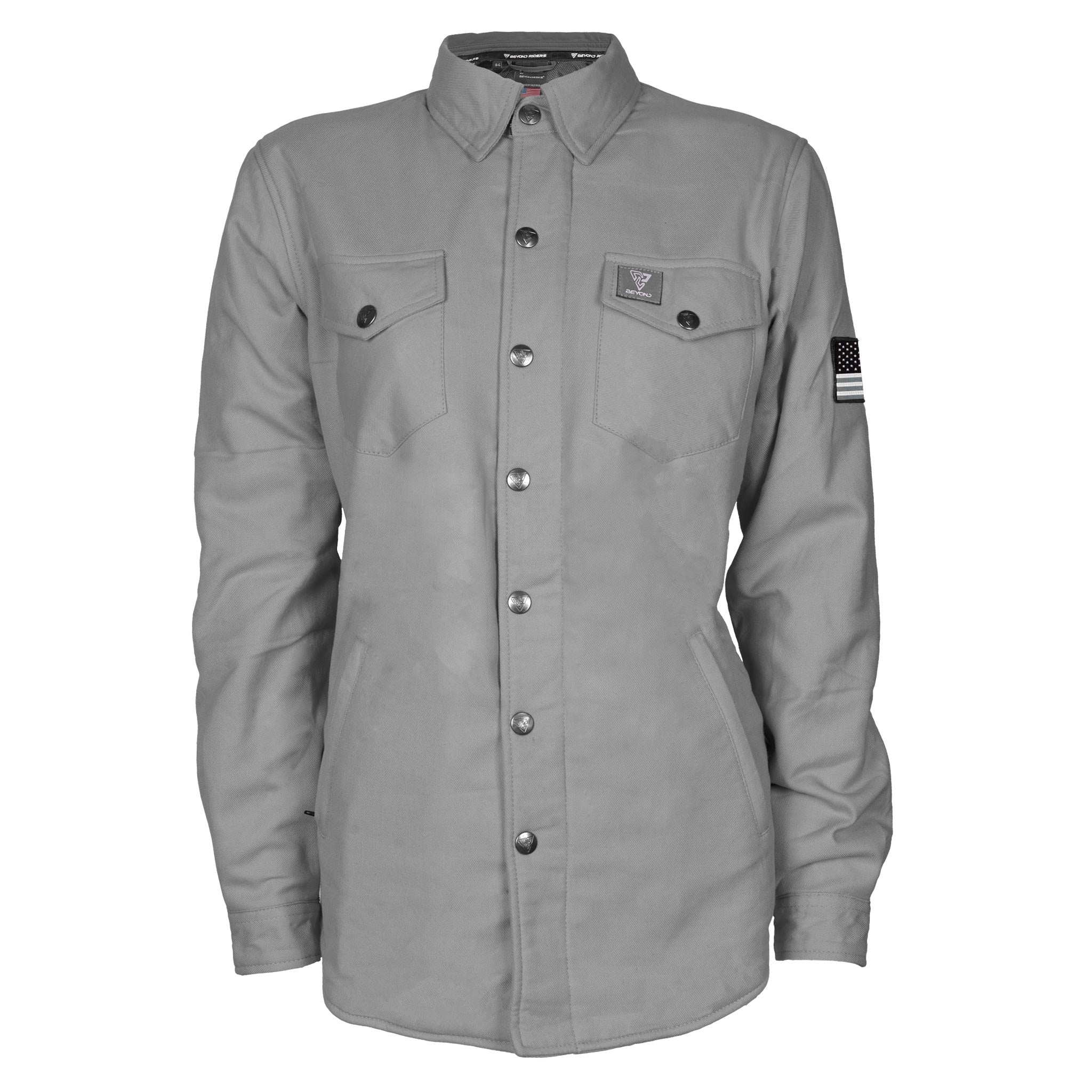 Protective Flannel Shirt for Women - Grey Solid