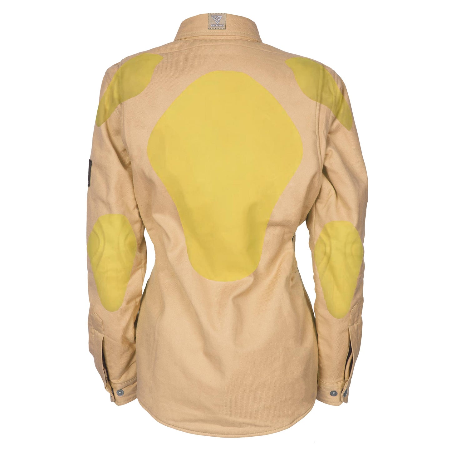 Protective Flannel Shirt for Women - Khaki Solid with Pads