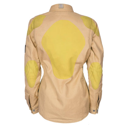 Protective Flannel Shirt for Women - Khaki Solid with Pads