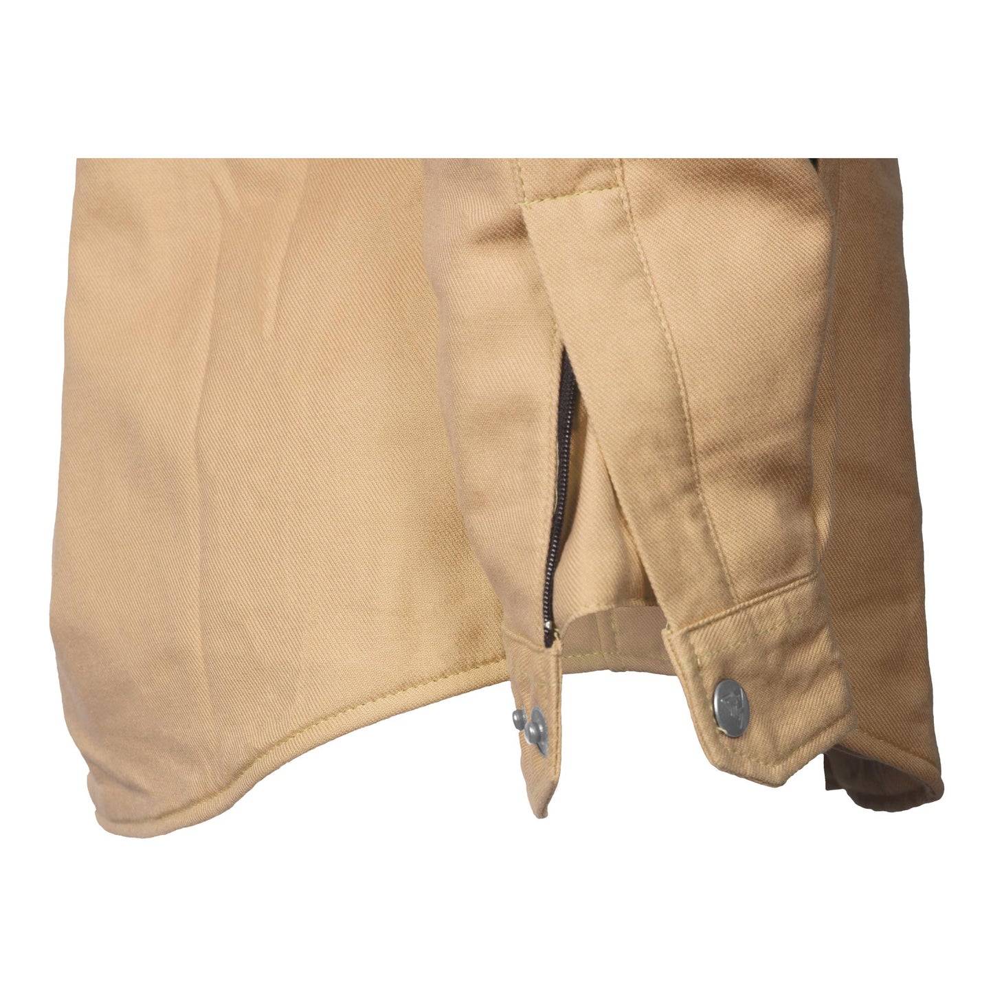 Protective Flannel Shirt for Women - Khaki Solid with Pads