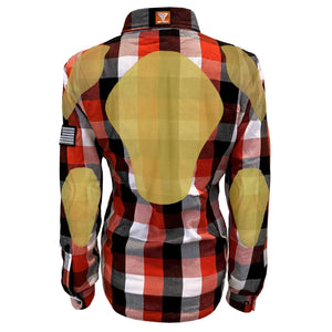 Protective Flannel Shirt for Women "American Dream"  - Red, Black, White Checkered with Pads
