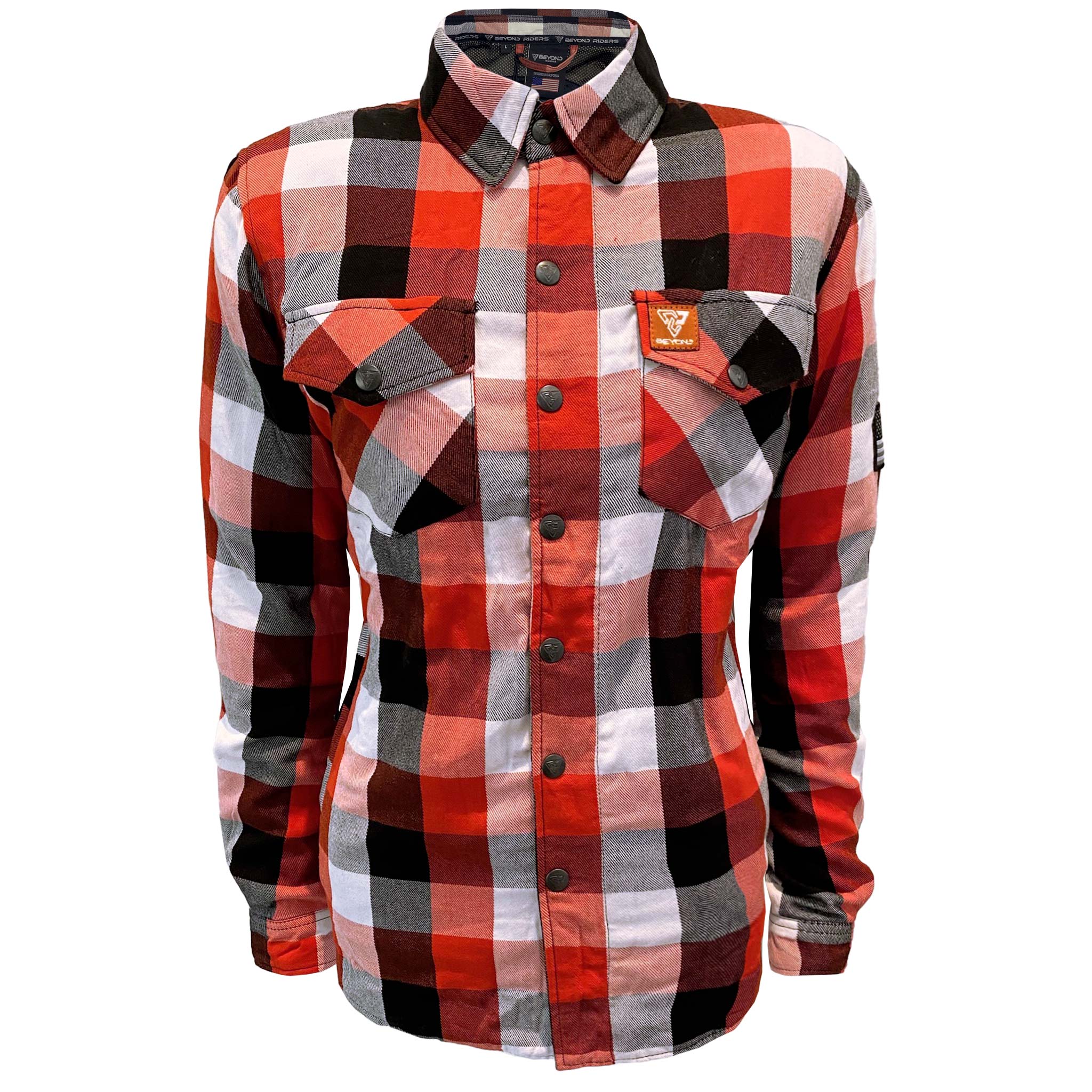 red-black-and-white-checkered-flannel-shirt-for-women-front