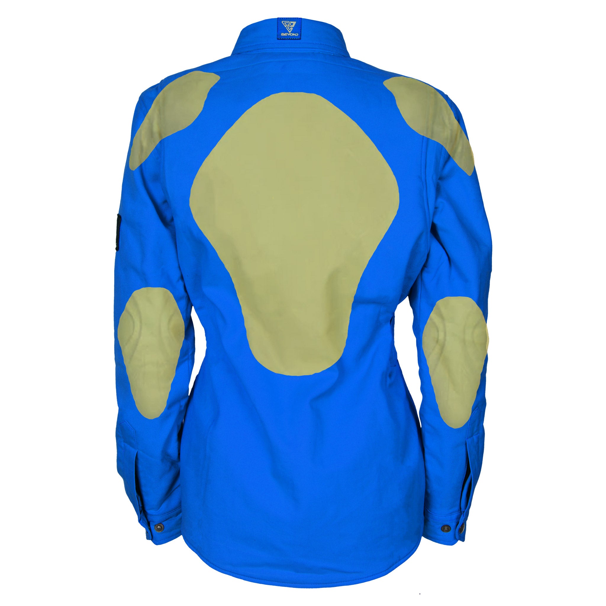 Protective Flannel Shirt for Women - Blue Solid with Pads