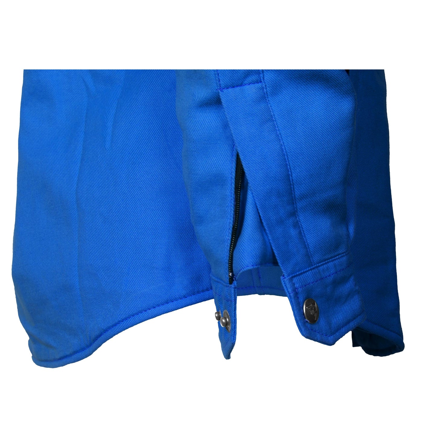 Protective Flannel Shirt for Women - Blue Solid with Pads