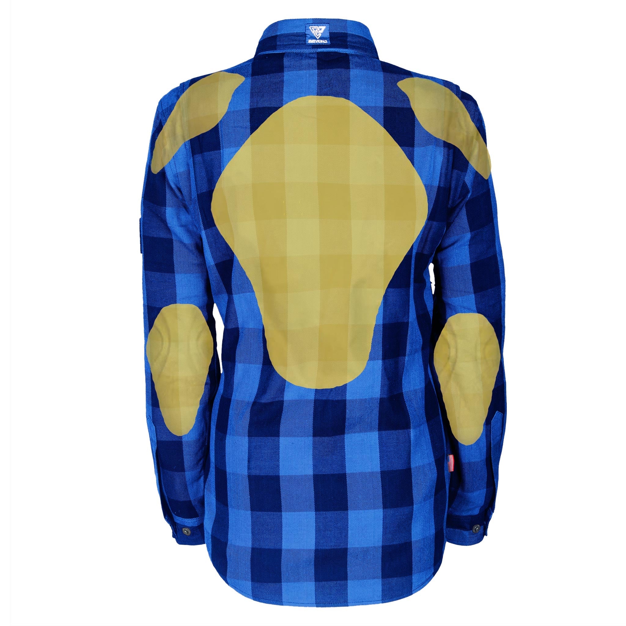 SALE Protective Flannel Shirt for Women - Blue Checkered with Pads