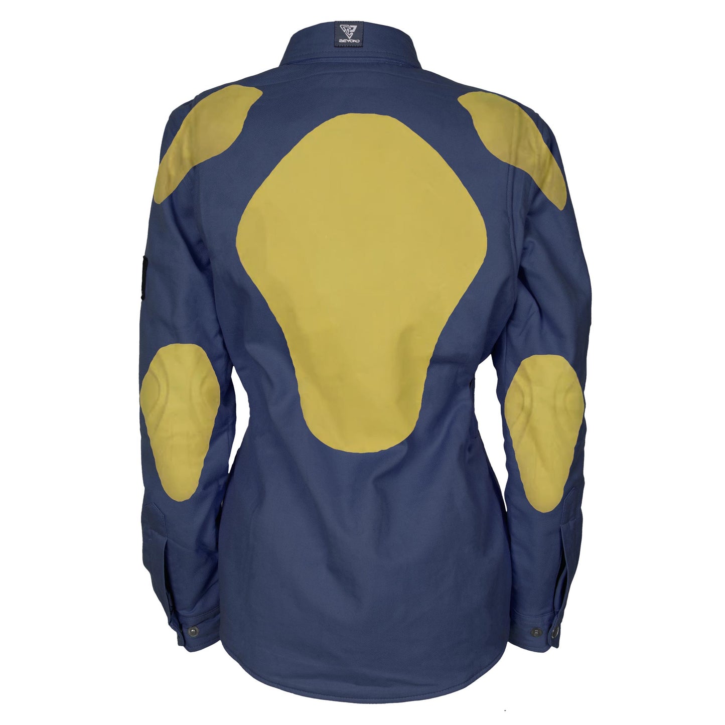 Protective Flannel Shirt for Women - Navy Blue Solid with Pads