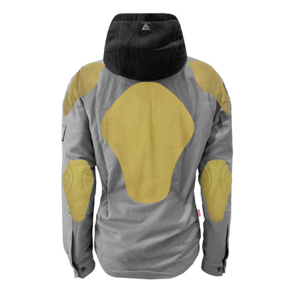 Protective Flannel Hoodie for Women - Grey Solid with Pads