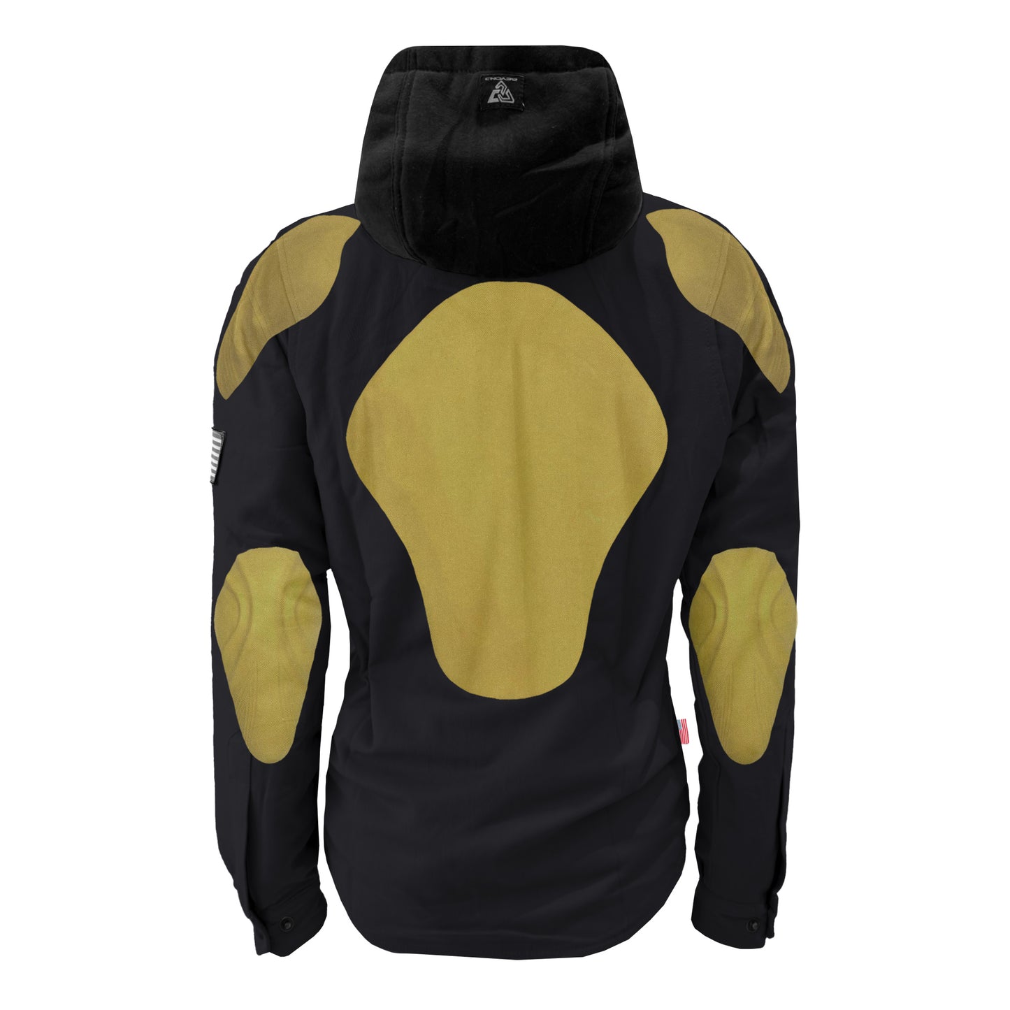 Protective Flannel Hoodie For Women - Black Solid with Pads