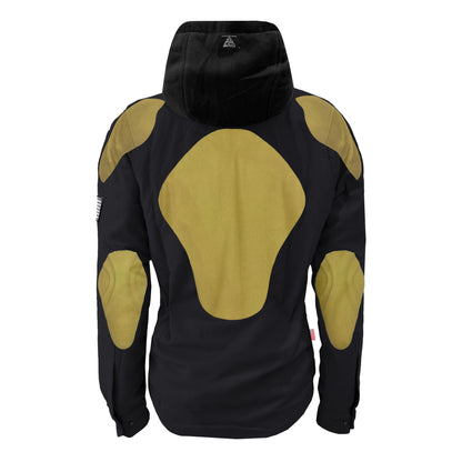 Protective Flannel Hoodie For Women - Black Solid with Pads