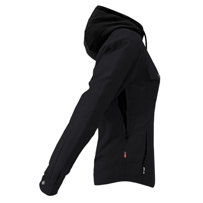 Protective Flannel Hoodie For Women - Black Solid with Pads