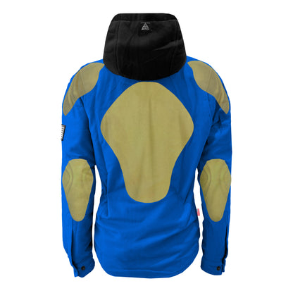 Protective Flannel Hoodie For Women - Blue Solid with Pads