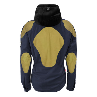 Protective Flannel Hoodie For Women - Navy Blue Solid with Pads