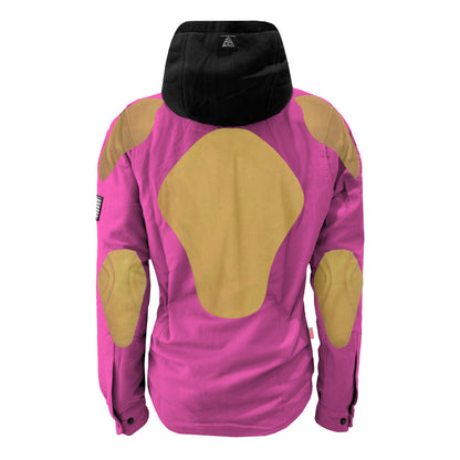 Protective Flannel Hoodie For Women - Pink Solid with Pads