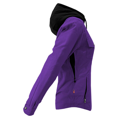 Protective Flannel Hoodie For Women - Purple Solid with Pads