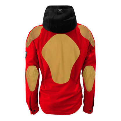 Protective Flannel Hoodie For Women - Red Solid with Pads