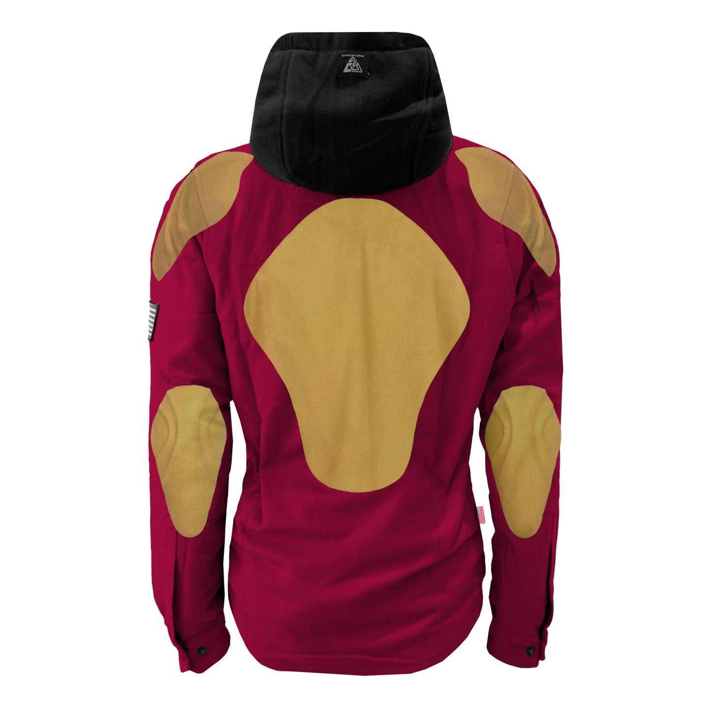 Protective Flannel Hoodie For Women - Red Maroon Solid with Pads