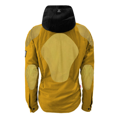 Protective Flannel Hoodie For Women - Yellow Solid with Pads